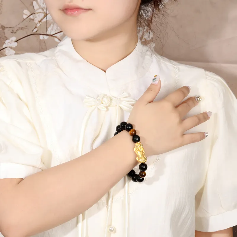 Lao Feng Xiang Obsidian Jade Bracelets Unisex-1