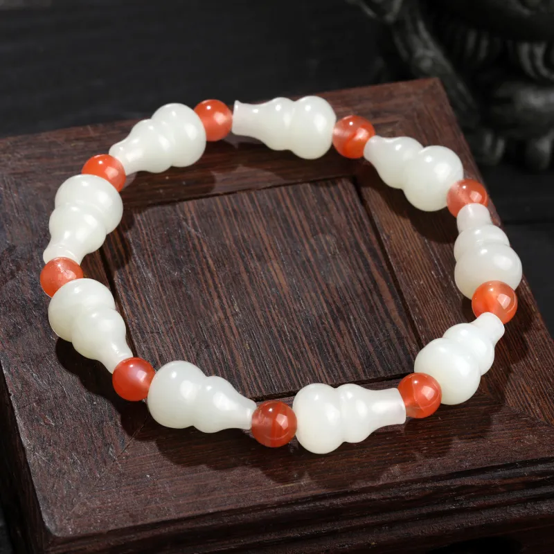 Lao Feng Xiang Hetian Jade Bracelets White Jade/Pale Greenish White Jade Women's-2