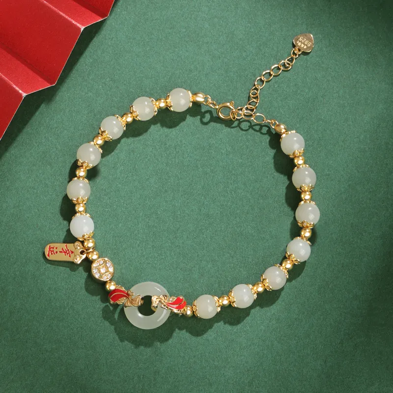 Lao Feng Xiang Hetian Jade S925 Silver White Jade/Pale Greenish White Jade Women's-1
