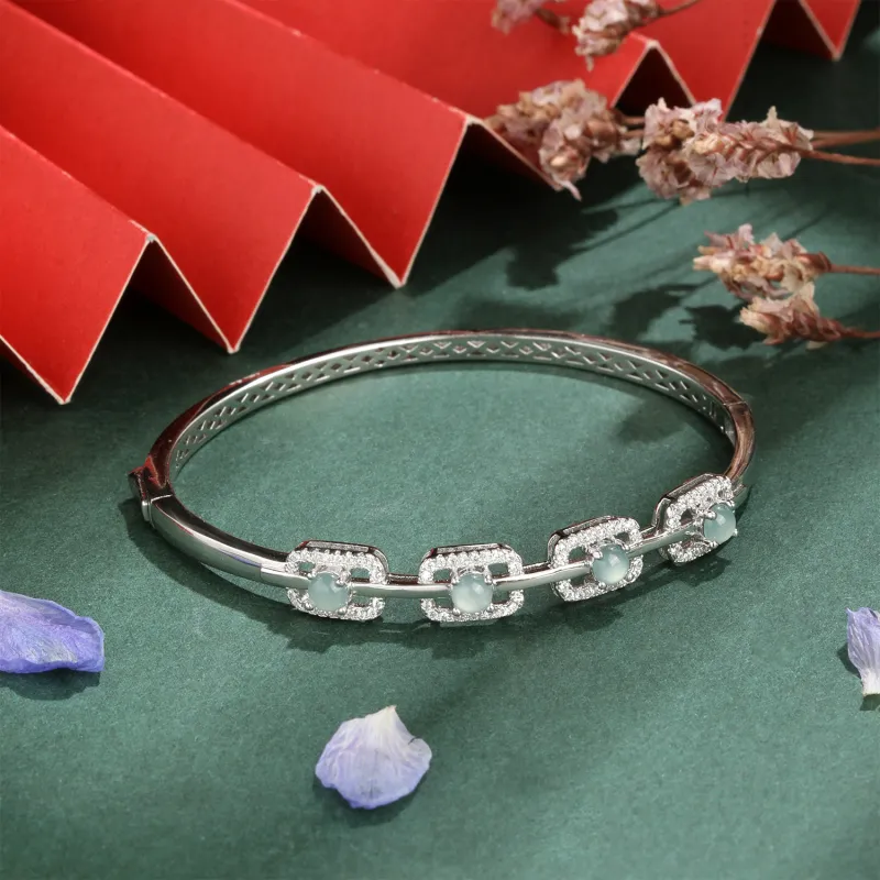 Lao Feng Xiang Glutinous Jade Bangles Women's-4
