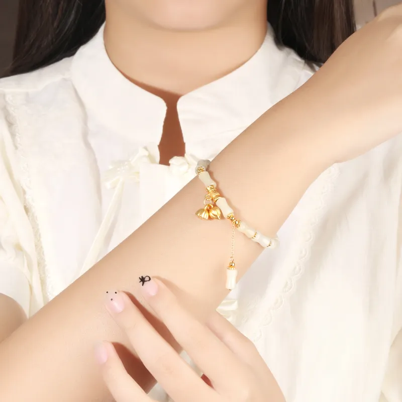 Lao Feng Xiang Hetian Jade Bracelets White Jade/Pale Greenish White Jade Women's-4