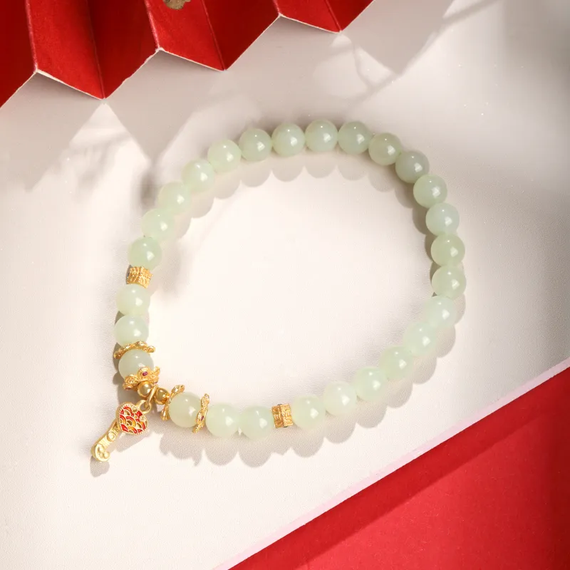 Lao Feng Xiang Hetian Jade S925 Silver White Jade/Pale Greenish White Jade Women's-1