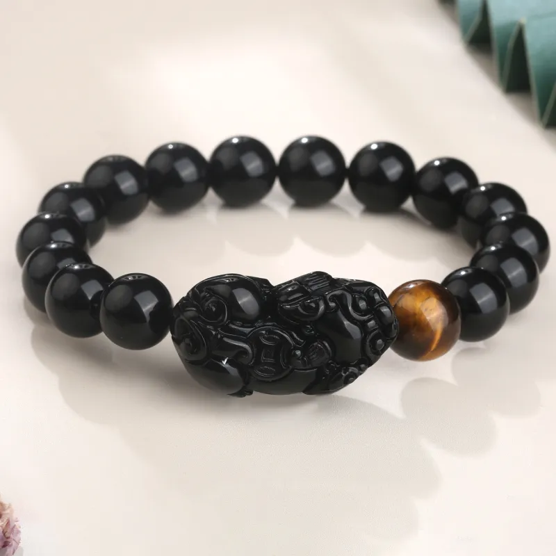 Lao Feng Xiang Obsidian Jade Bracelets Unisex-2