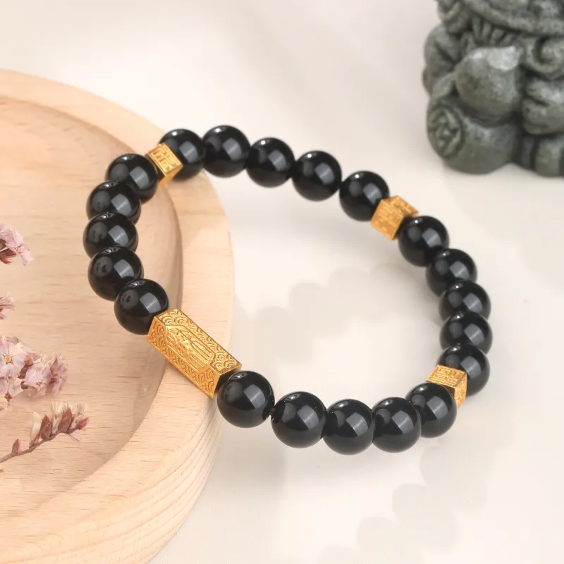 Lao Feng Xiang Obsidian Jade Bracelets Unisex-3