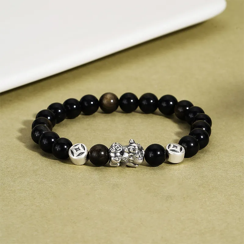Lao Feng Xiang Obsidian Bracelets Unisex-1