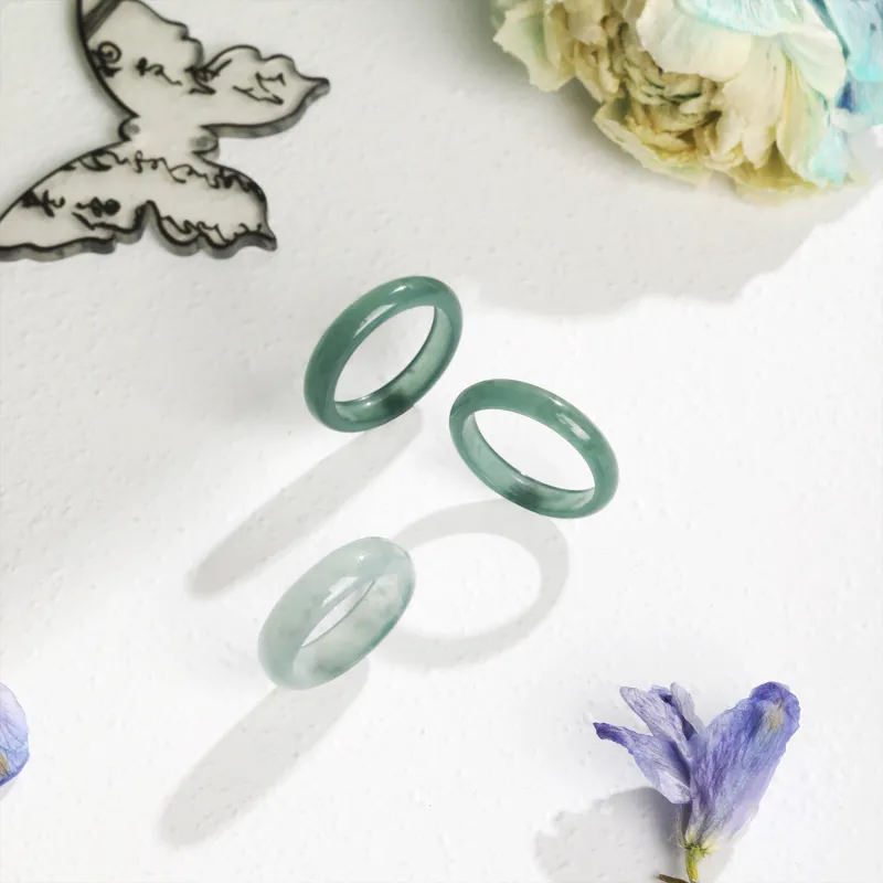 Lao Feng Xiang Glutinous Jade Jadeite Rings Unisex-3