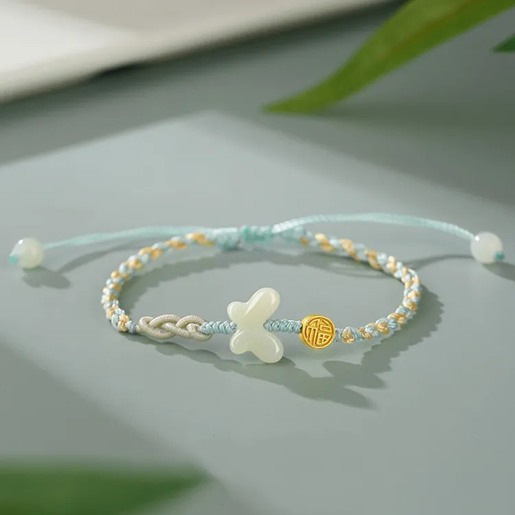 Lao Feng Xiang Hetian Jade Bracelets White Jade/Pale Greenish White Jade Women's-2