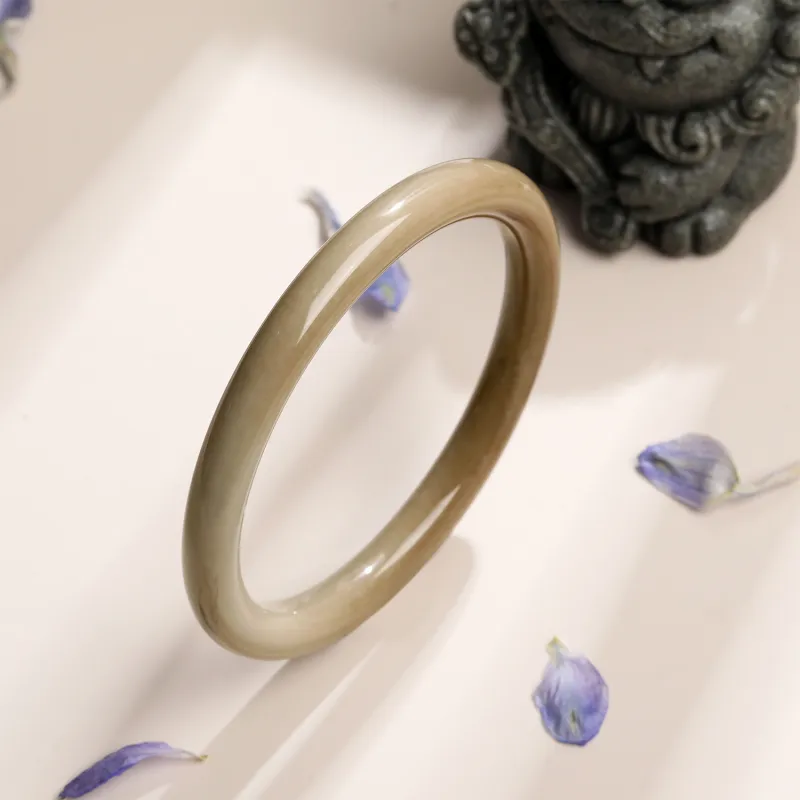 Lao Feng Xiang Hetian Jade Bangles Sugar Jade Women's-3