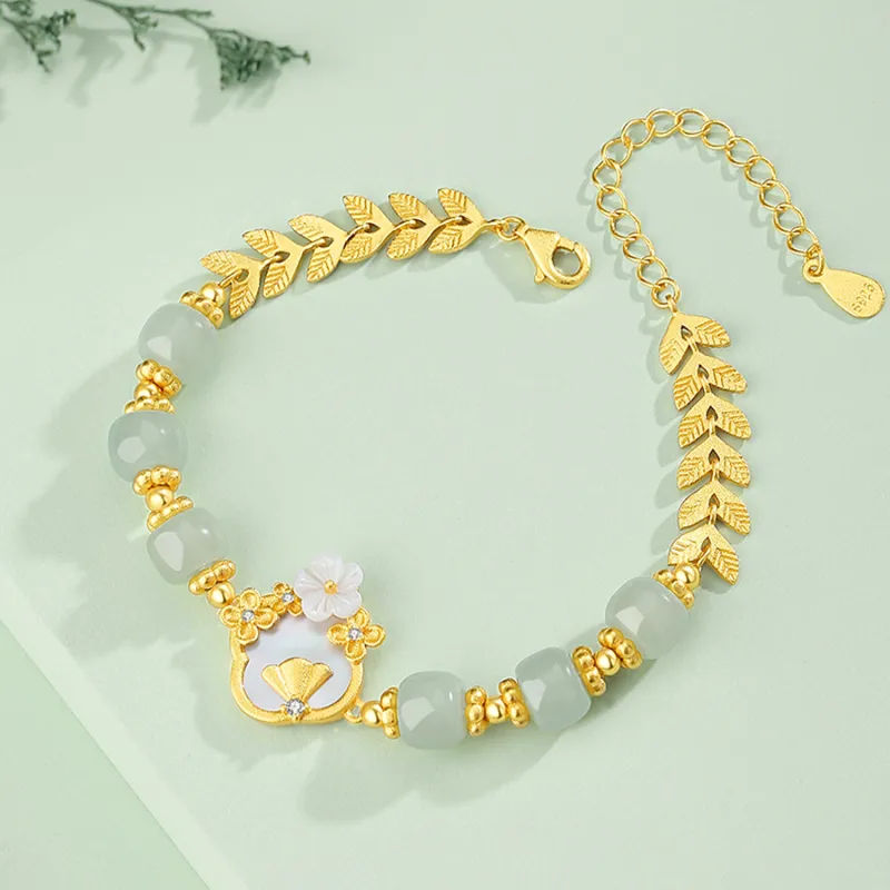 Lao Feng Xiang Hetian Jade S925 Silver White Jade/Pale Greenish White Jade Women's-3