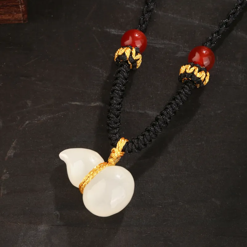 Lao Feng Xiang Hetian Jade Necklaces White Jade/Pale Greenish White Jade Women's-3