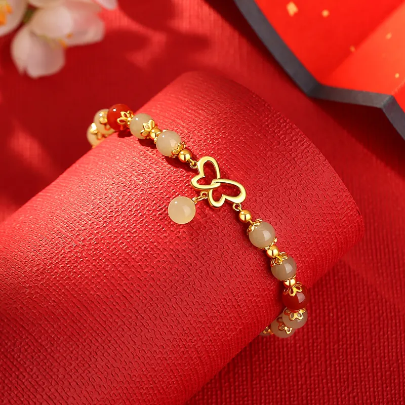 Lao Feng Xiang Hetian Jade Bracelets White Jade/Pale Greenish White Jade Women's-3