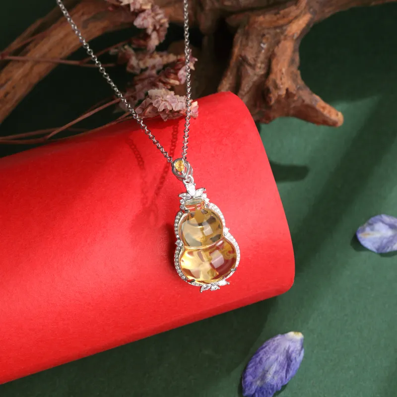 Lao Feng Xiang Crystal Jade Necklaces Women's-1