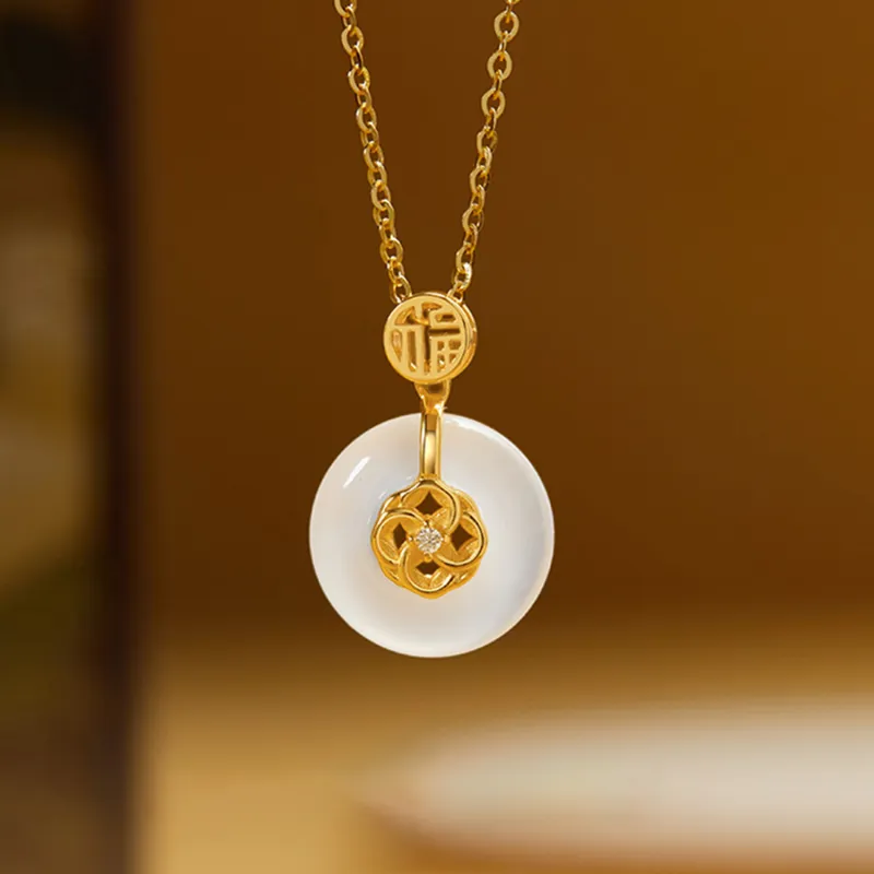 Lao Feng Xiang Chalcedony Necklaces Women's-4