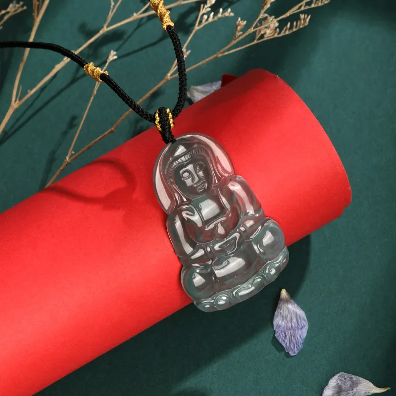 Lao Feng Xiang Ice Type Jadeite Necklaces Women's-2