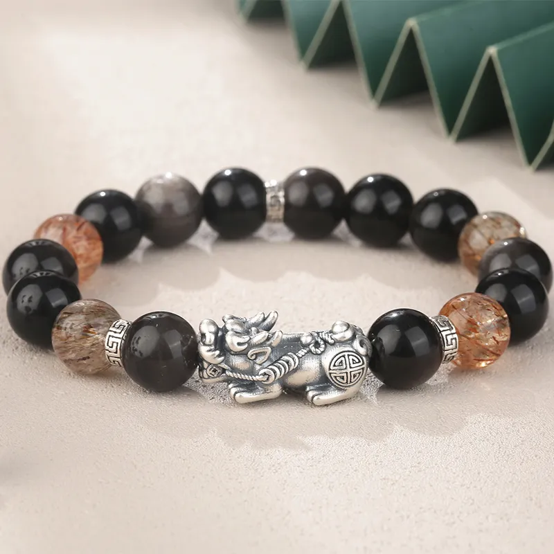 Lao Feng Xiang Obsidian Bracelets Unisex-1