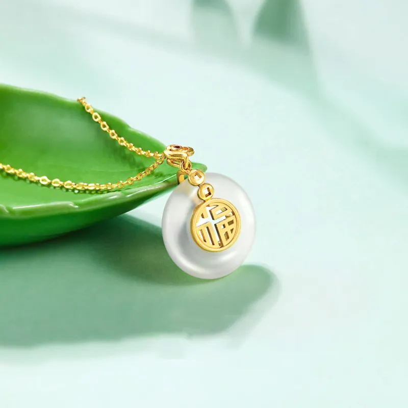 Lao Feng Xiang Chalcedony Necklaces Unisex-3