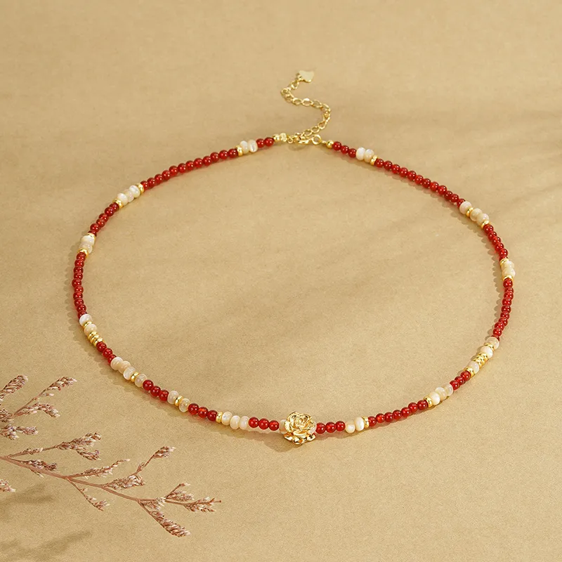 Lao Feng Xiang Natural Agate Necklaces Women's-1