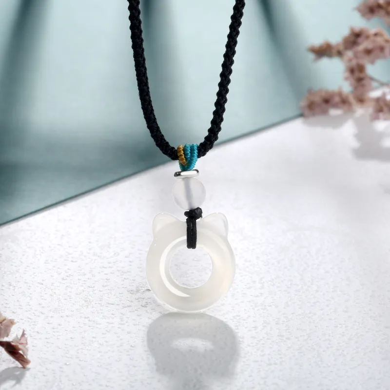 Lao Feng Xiang Chalcedony Necklaces Unisex-2