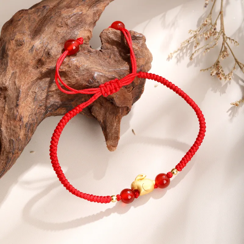 Lao Feng Xiang Natural Agate Bracelets Unisex-14