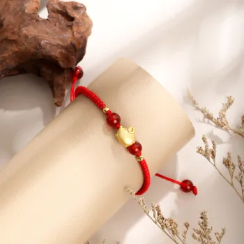 Lao Feng Xiang Natural Agate Bracelets Unisex
