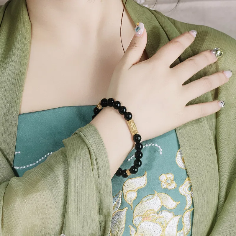 Lao Feng Xiang Obsidian Jade Bracelets Unisex-2