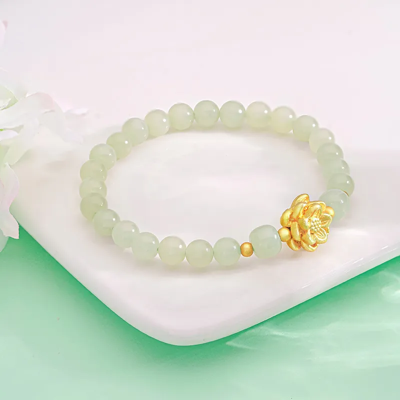 Lao Feng Xiang Hetian Jade Bracelets White Jade/Pale Greenish White Jade Women's-3