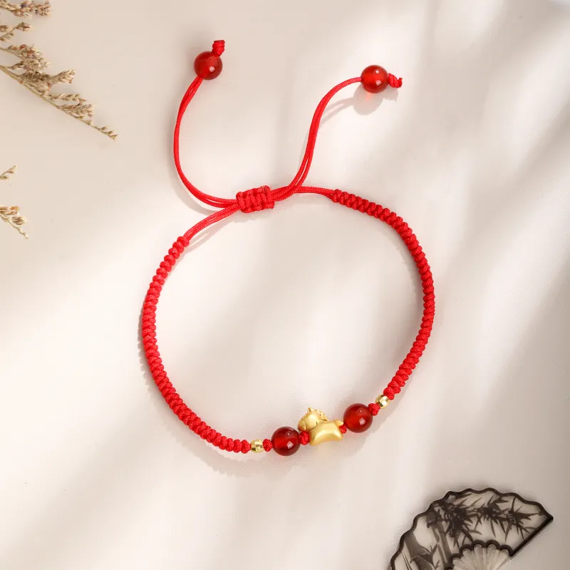 Lao Feng Xiang Natural Agate Bracelets Unisex-27
