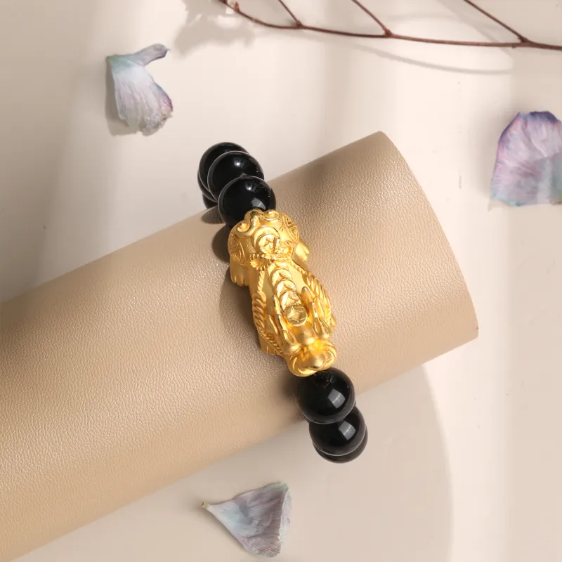 Lao Feng Xiang Obsidian Jade Bracelets Unisex-3