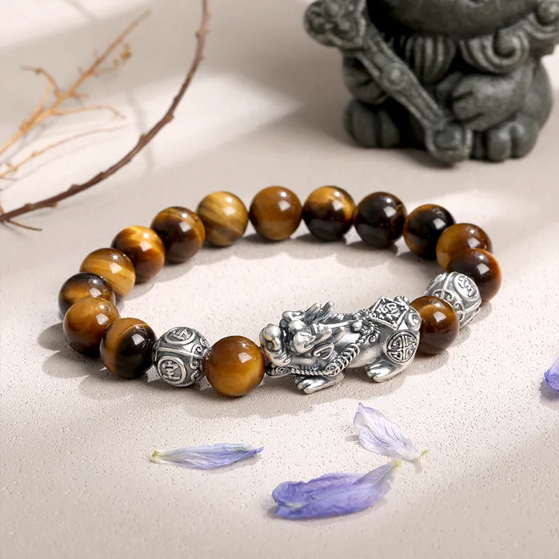 Lao Feng Xiang Tiger's Eye Stone Bracelets Men's-2