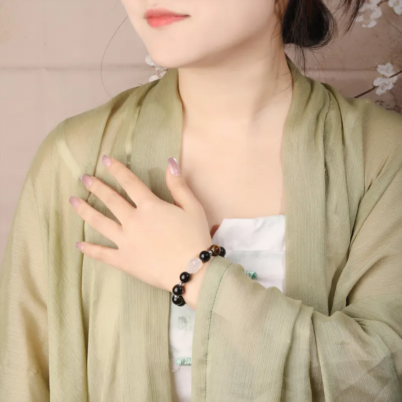 Lao Feng Xiang Natural Obsidian Bracelets Unisex-4