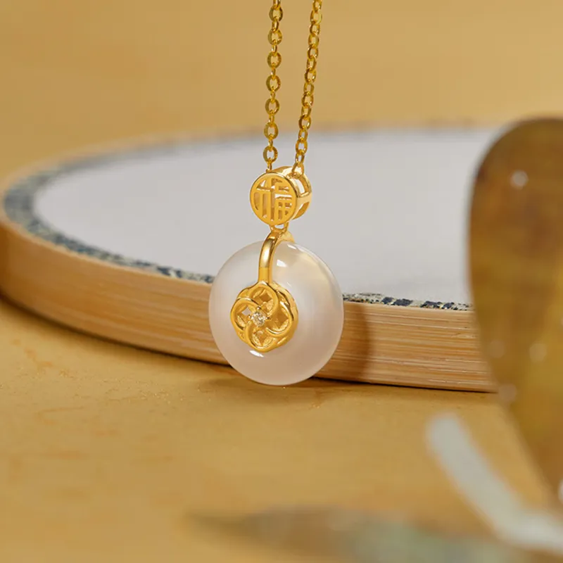 Lao Feng Xiang Chalcedony Necklaces Women's-1