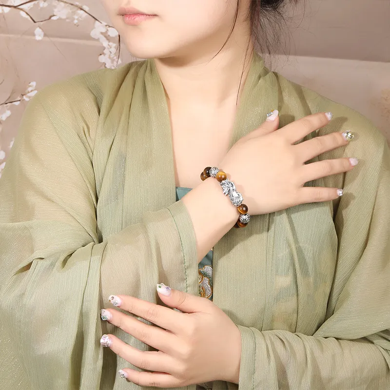 Lao Feng Xiang Tiger's Eye Stone Bracelets Men's-4