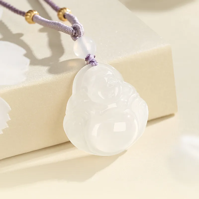 Lao Feng Xiang Chalcedony Necklaces Unisex-2