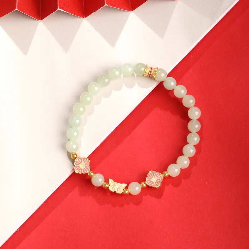 Lao Feng Xiang Hetian Jade S925 Silver White Jade/Pale Greenish White Jade Women's-4