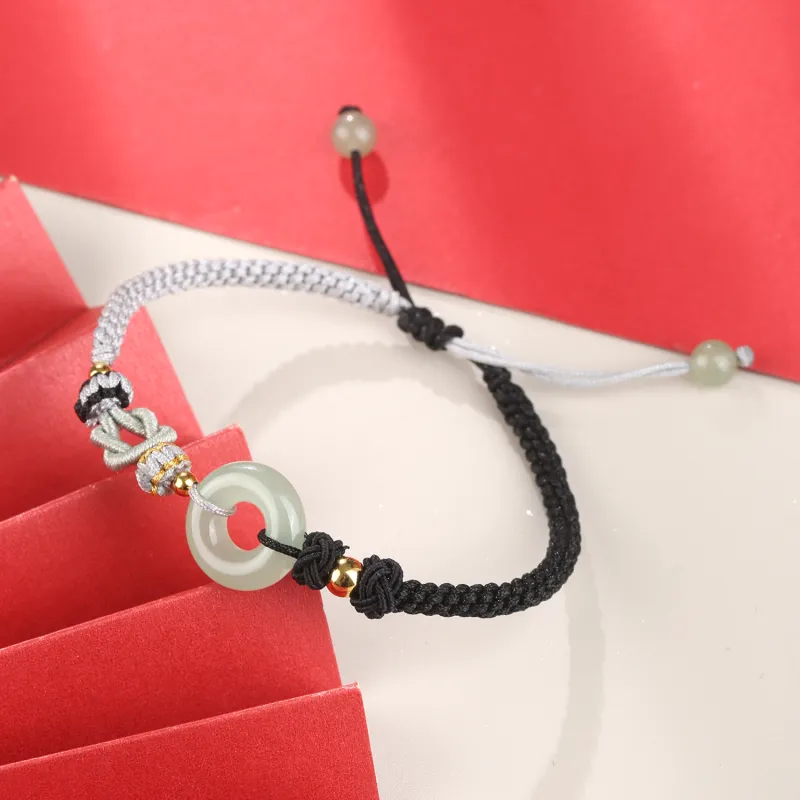Lao Feng Xiang Hetian Jade Bracelets White Jade/Pale Greenish White Jade Unisex-3