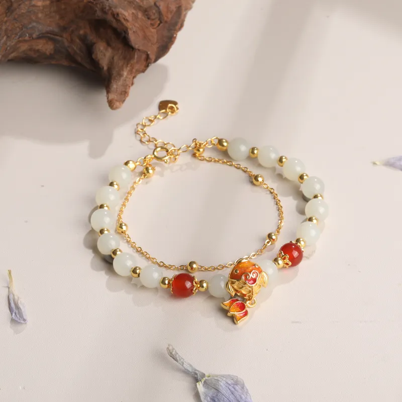Lao Feng Xiang Hetian Jade Bracelets White Jade/Pale Greenish White Jade Women's-3