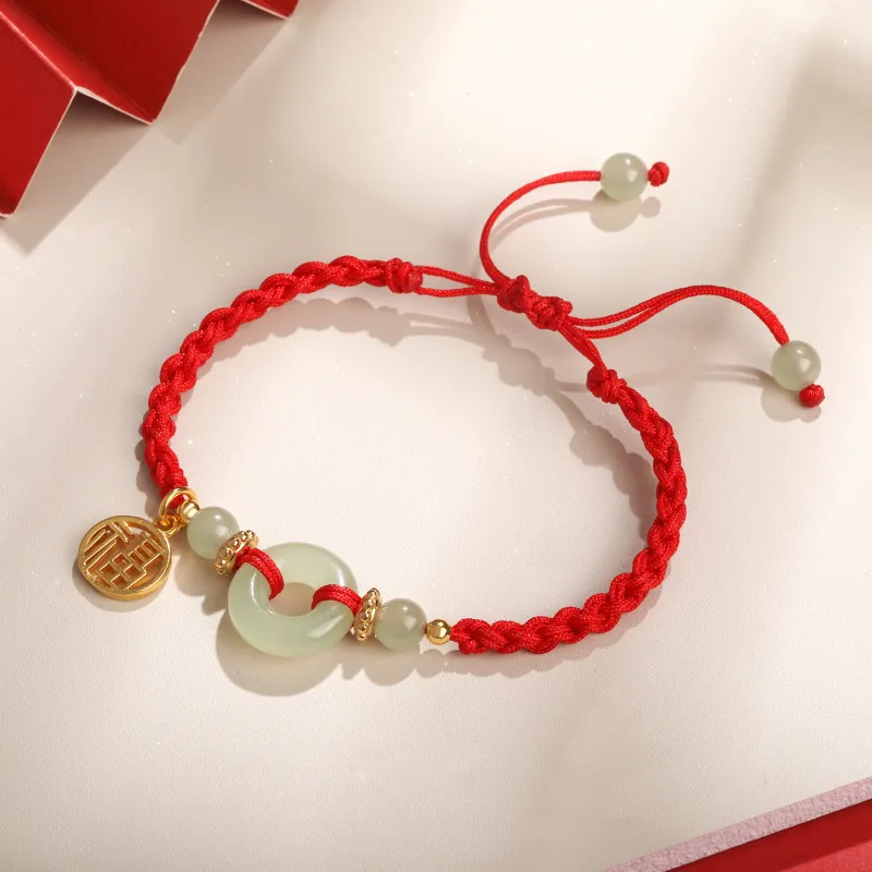 Lao Feng Xiang Hetian Jade Bracelets White Jade/Pale Greenish White Jade Unisex-5