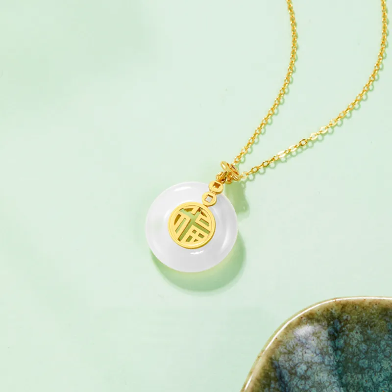 Lao Feng Xiang Chalcedony Necklaces Unisex-4