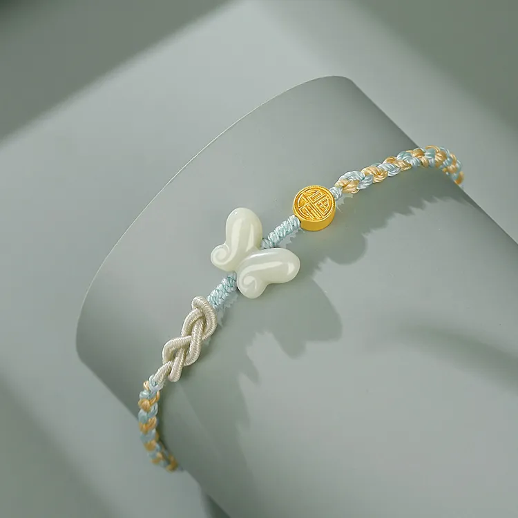 Lao Feng Xiang Hetian Jade Bracelets White Jade/Pale Greenish White Jade Women's-1