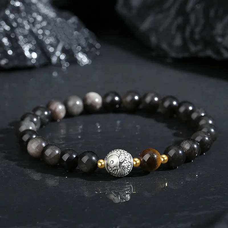 Lao Feng Xiang Obsidian Bracelets Men's-1
