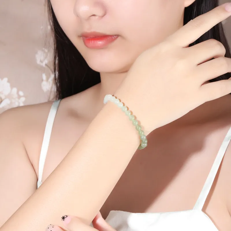 Lao Feng Xiang Hetian Jade Bracelets White Jade/Pale Greenish White Jade Women's-4