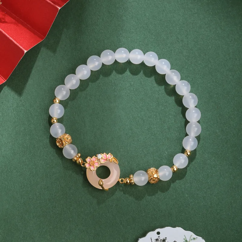 Lao Feng Xiang Chalcedony S925 Silver, Hand Bracelet Women's-1