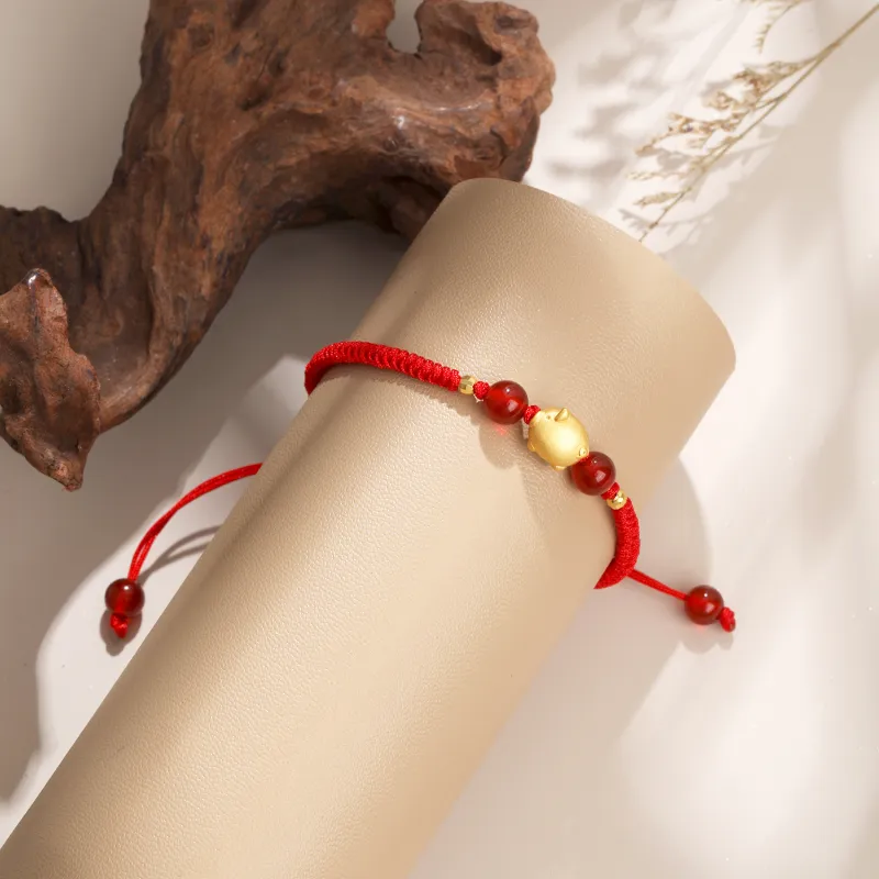 Lao Feng Xiang Natural Agate Bracelets Unisex-48