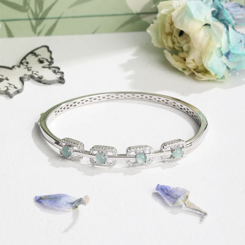 Lao Feng Xiang Glutinous Jade Bangles Women's-2
