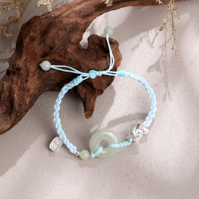 Lao Feng Xiang Hetian Jade Bracelets White Jade/Pale Greenish White Jade Unisex-8