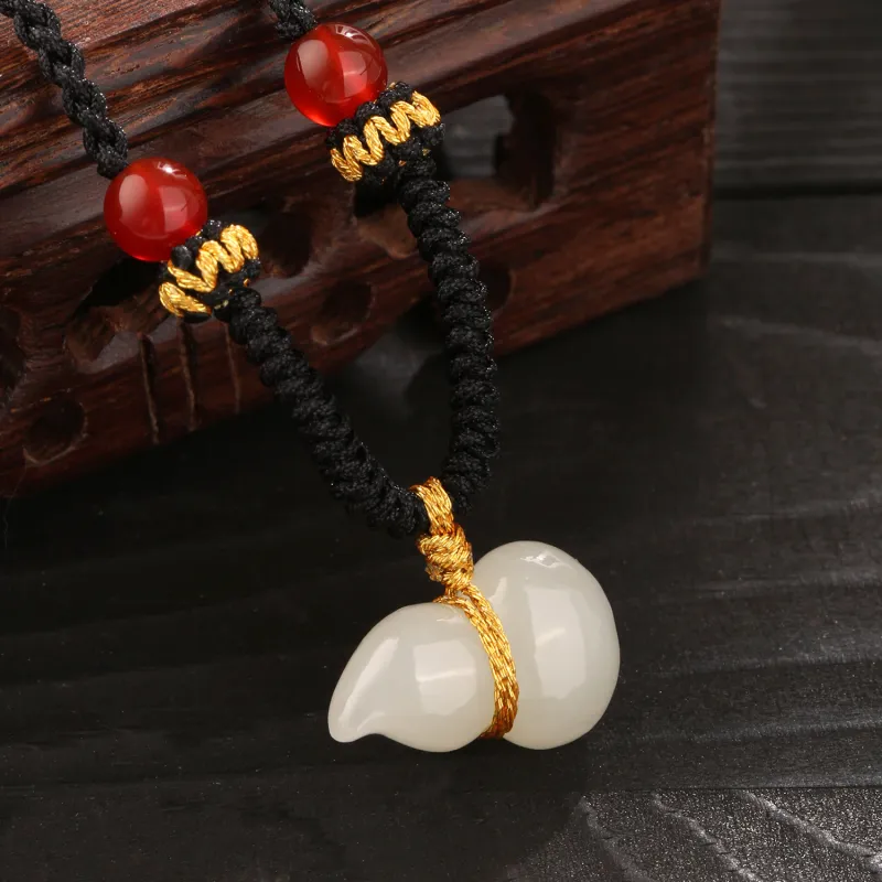 Lao Feng Xiang Hetian Jade Necklaces White Jade/Pale Greenish White Jade Women's-4
