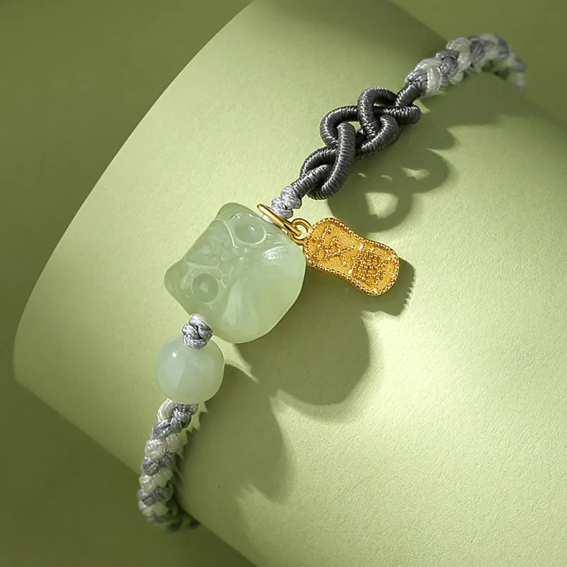 Lao Feng Xiang Hetian Jade Bracelets White Jade/Pale Greenish White Jade Unisex-2
