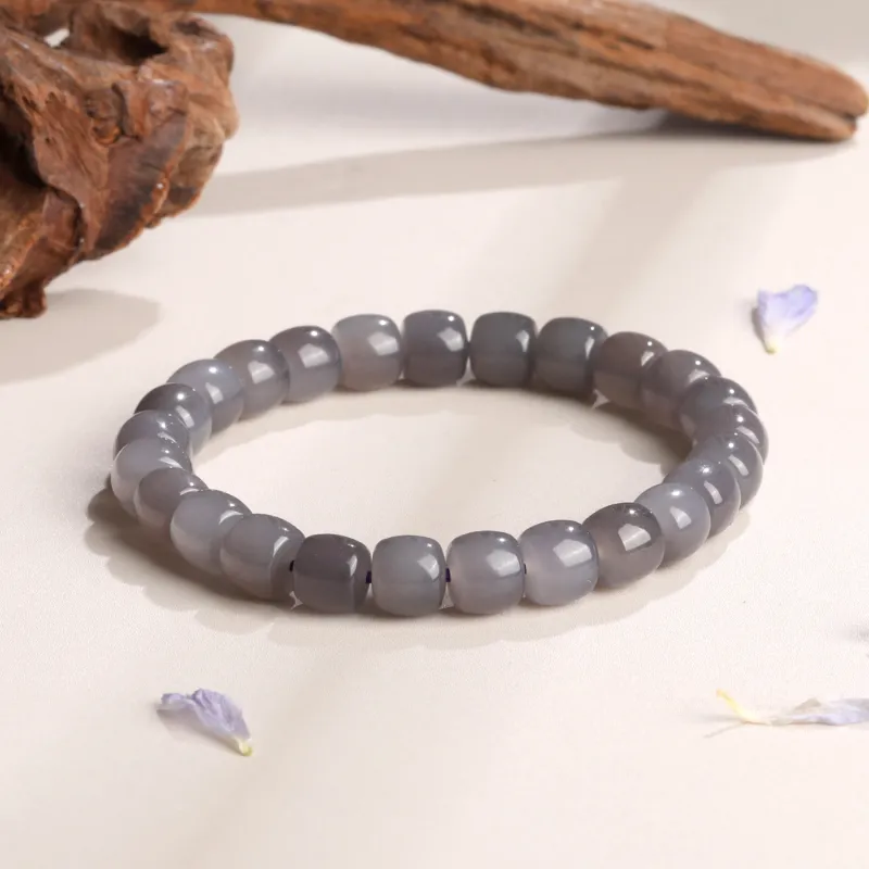 Lao Feng Xiang Hetian Jade Bracelets Smoky Purple Unisex-2