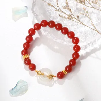 Lao Feng Xiang Natural Agate Bracelets Women's