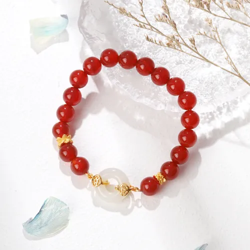 Lao Feng Xiang Natural Agate Bracelets Women's